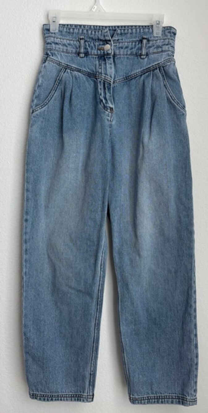 & Other Stories Paperbag Pleated High Waist Jean Size 4